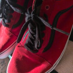 Vans Old Skool sneakers in the (C&P) Racing Red/Black colorway
