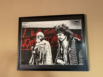 Mr. Brainwash “Live Today Worry Tomorrow” Jimi hendrix Brian Jones Original Screenprint Signed Only 100 Printed Framed Very Rare 