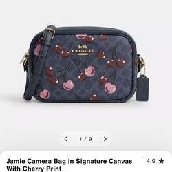 Coach Jamie Camera Bag In Signature Canvas With Cherry Print