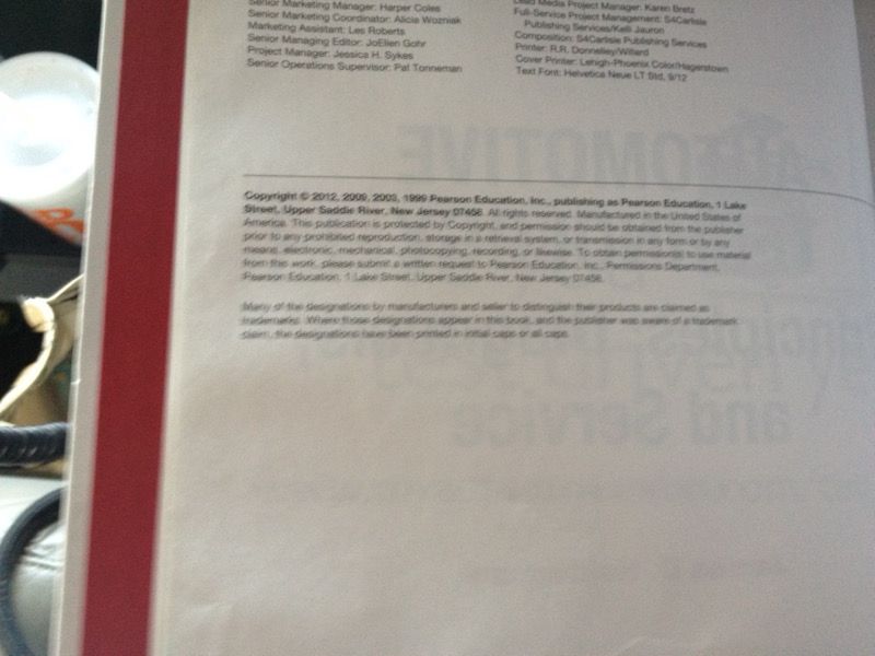 AUTOMOTIVE TECHNOLOGY PRINCIPLES, DIAGNOSTICS, & SERVICE, FOURTH EDITION