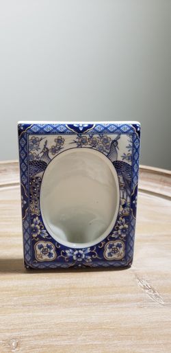 White And Blue China Frame