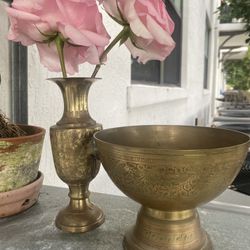 2 Brass Vases
