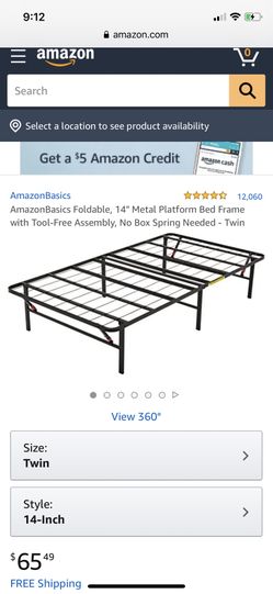 Twin size foldable bed frame