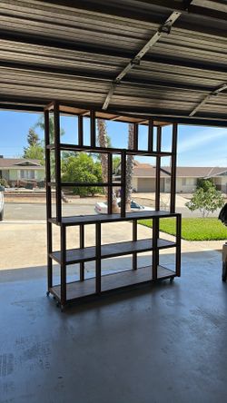 mid-century modern open shelving unit
