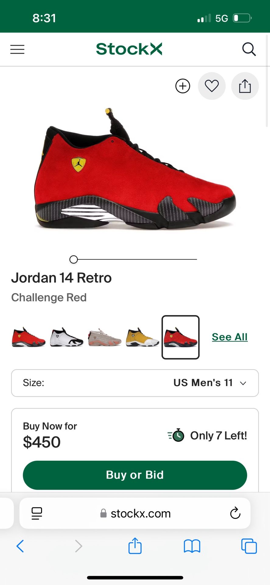 Air Jordan 14 Ferrari Size 11 DS 2014 Release