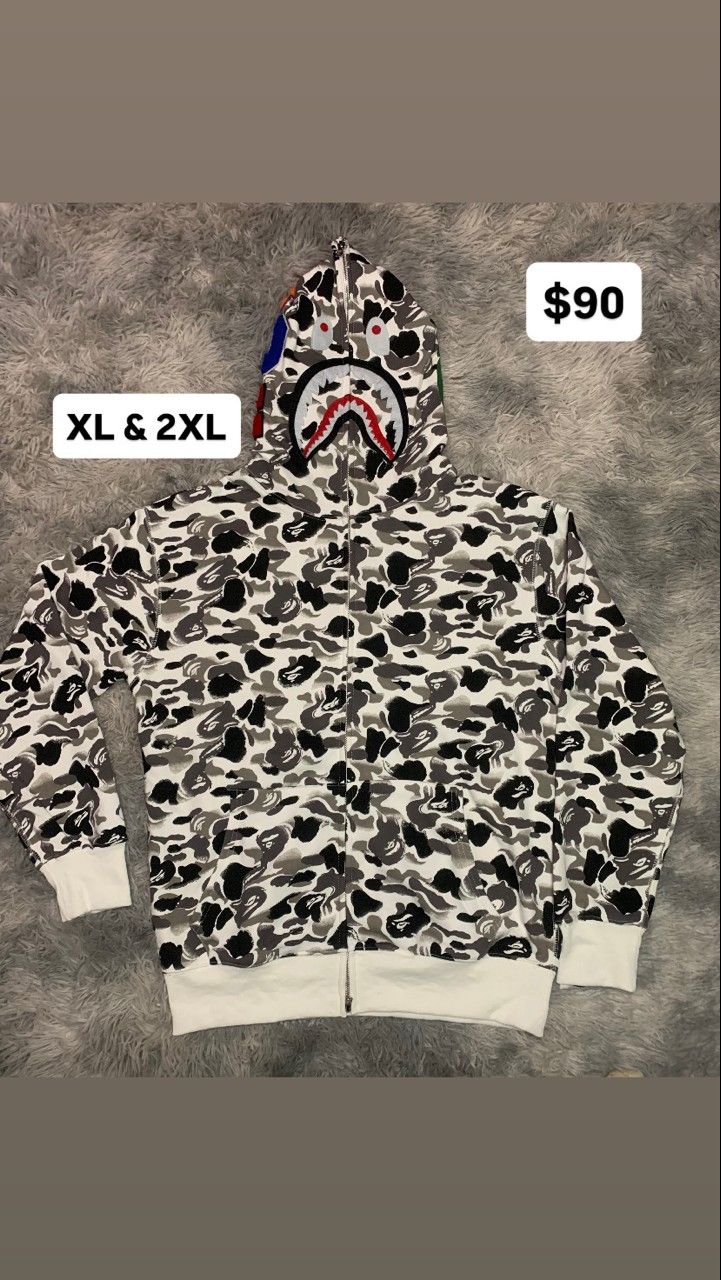Bape Hoodie Zip Up Xl & 2xl