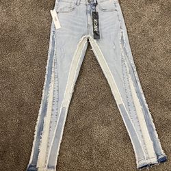 SIZE 30/32 KDNK LAYERED JEAN STYLED JEANS FOR SALE!!!  YOU CAN PURCHASE A BUNDLE FOR THE KDNK DENIM JEANS AND MAKOBI DENIM JEANS!!!