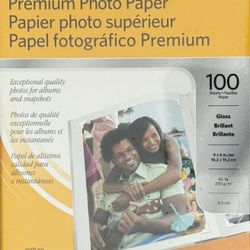 Kodak Premium Photo Paper, 4” x 6”, Gloss Finish 100 Sheets   NEW