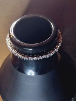 St.Silver Bracelet W/39 CZ's-6.75"-12.55 Grams