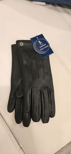 Brand New Cole Haan Woman's Black Leather Gloves