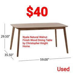 Nyala Natural Walnut Finish Wood Dining Table by Christopher Knight Home