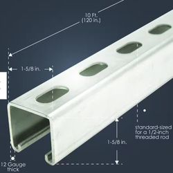 12-Gauge 1-5/8 in. x 10 ft. Strut Channel, Silver (Deep)