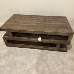 Brand New Brown Wood Coffee Table