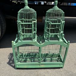 Vintage French Double Tower Bird Cage 