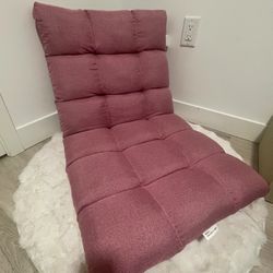 Pink Adjustable Floor Chair, Folding Lazy Gaming Sofa Chair