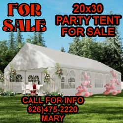 20x30ft Heavy Duty Party Tent, White Wedding Tent, Carport, Festival Tent with 6 Detachable Sidewalls, Waterproof
