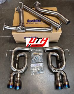 INVIDIA Twin Loop Titanium Tip Axle Back Exhaust +Midpipe Straight for WRX 22-26