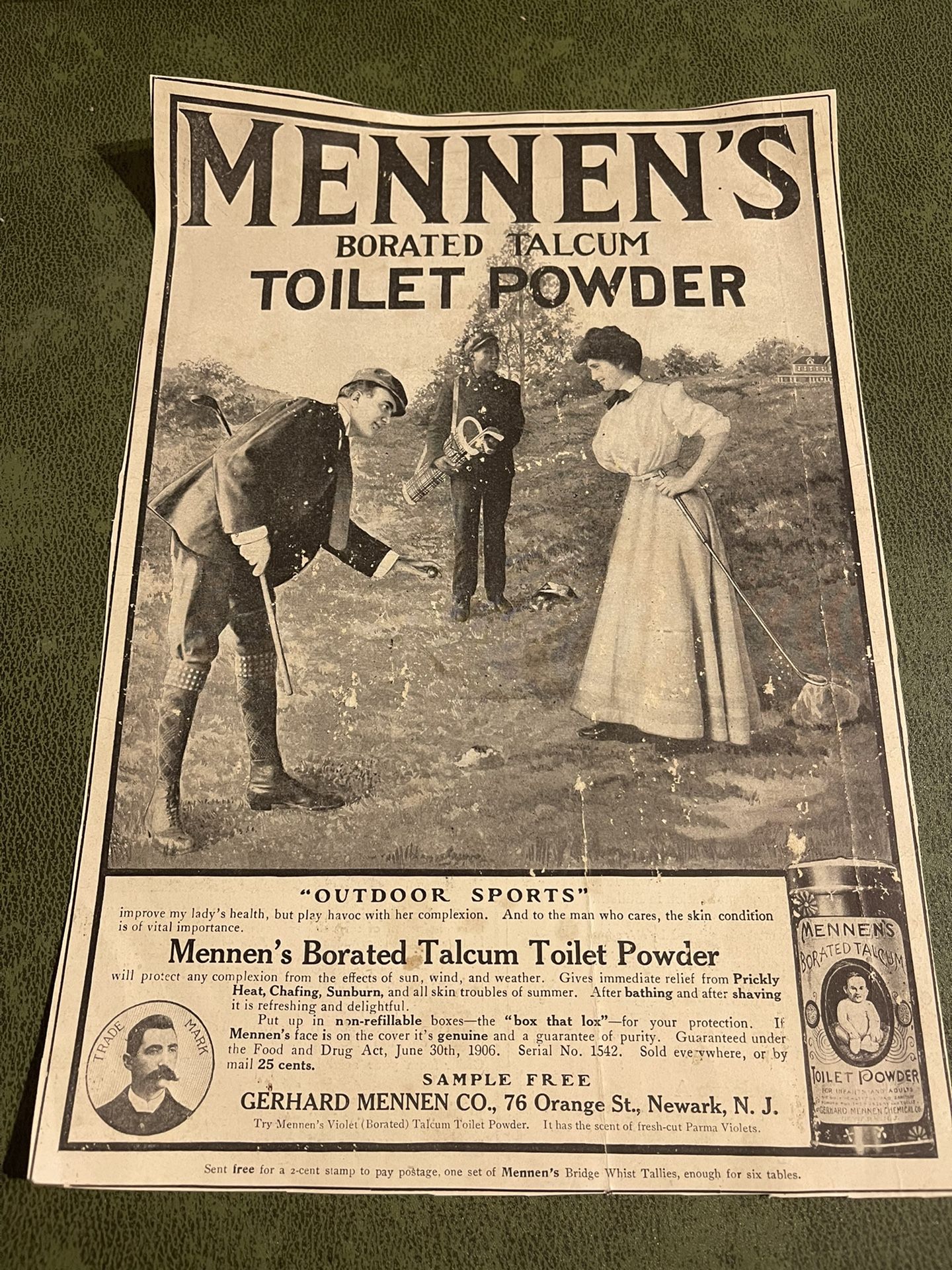 Vintage Mennen’s Borated Talcum Toilet Ad