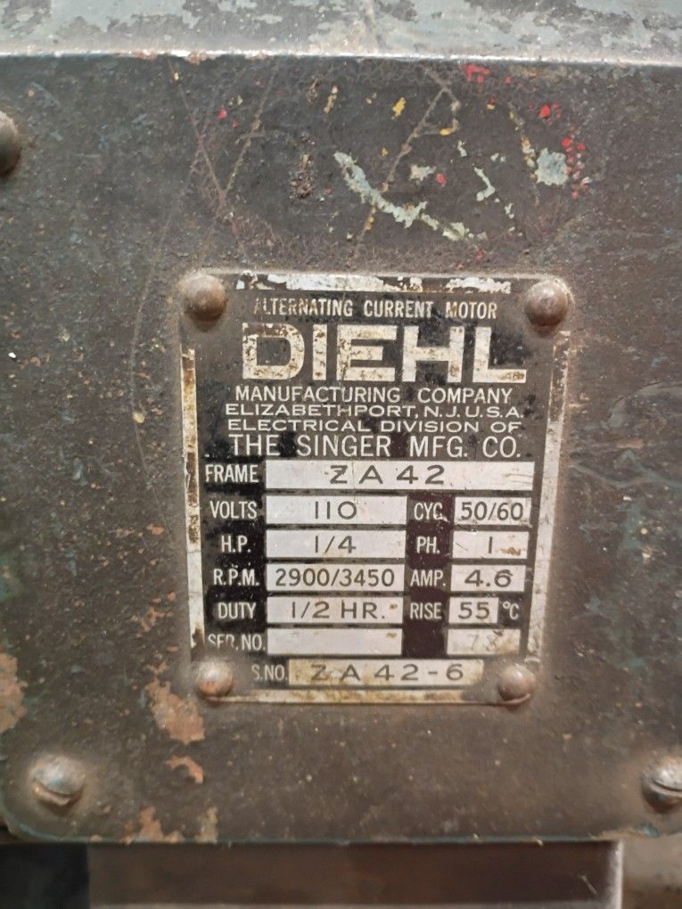 RARE DIEHL Bench Grinder