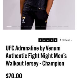 UFC Adrenaline by Venum Authentic Fight Night Men’s Walkout Jersey - Champion
Size S Fits M As Well