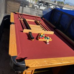 8’ Connelly Pool Table with accessories 