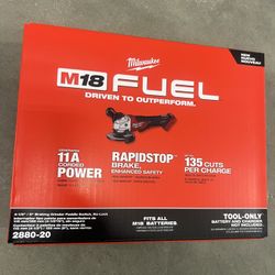 Milwaukee M18 FUEL 18V Lithium-Ion Brushless Cordless 4-1/2 in./5 in. Braking Grinder With Paddle Switch (Tool-Only)