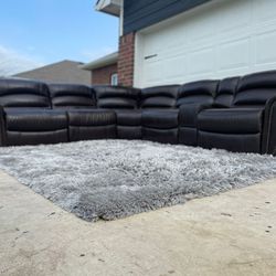 Brown Sectional Leather Power Recliner 🚚✅!!