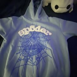 Baby Blue Sp5der Hoodie Size Small