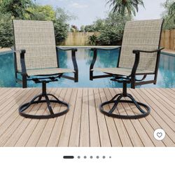 Swivel Bar Stools Set of 1/2, High Back with Armrest, Textilene Breathable Patio Chairs