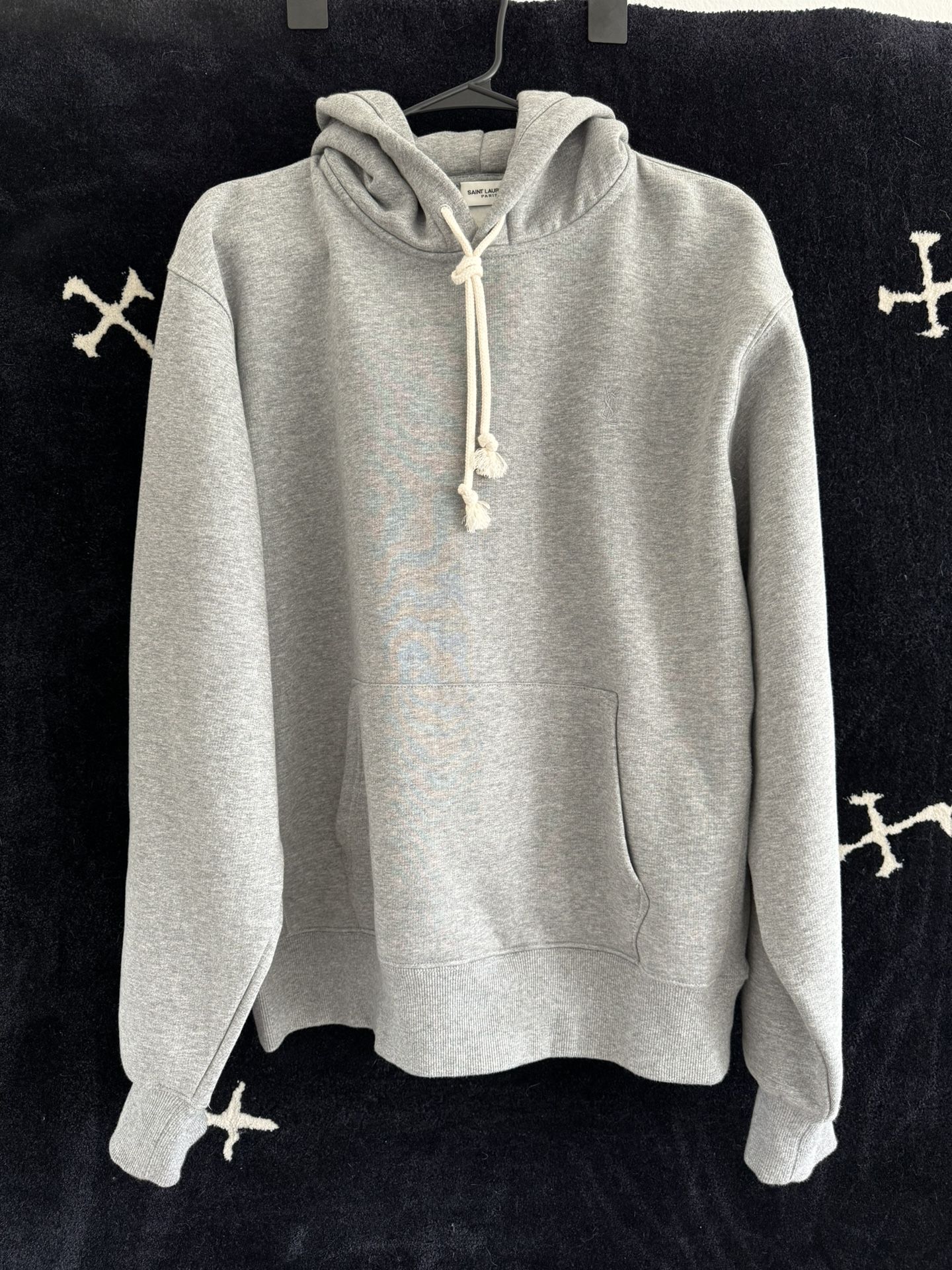 Saint Laurent YSL Embroidered Logo Hoodie