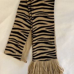 Scarf - Animal Print With Fringe 