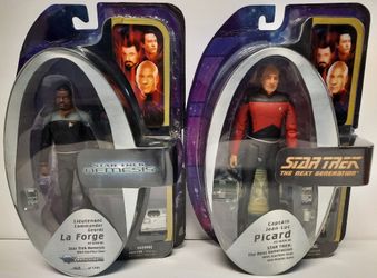 Diamond Select Art Asylum Star Trek TOS TNG Action Figures Kirk, Picard, La Forge, Chekov