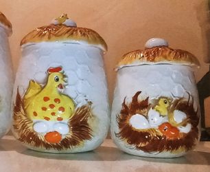 Canister Set Vintage Chickens