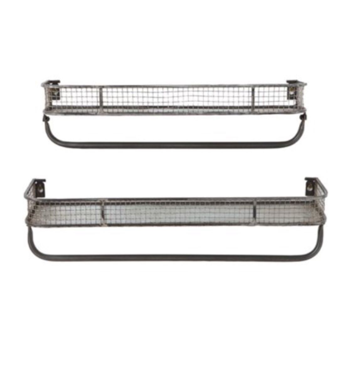 Metal Wall Shelves with Hanging Bar- Creative Co-op: Casual Country