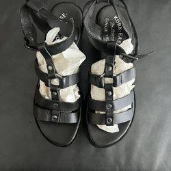KORK-EASE Leather Wedge Platform Sandals Size 8