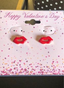 Valentine’s Sexy Red Lips Earrings 