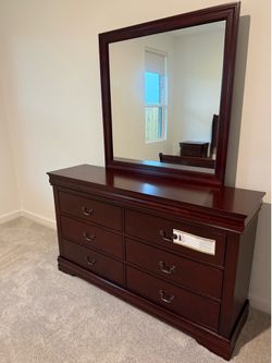 King size Bed frame dressing table with mirror and on side table