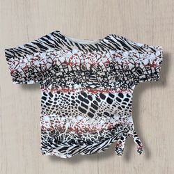 Dana Buchman women’s animal print dress shirt 