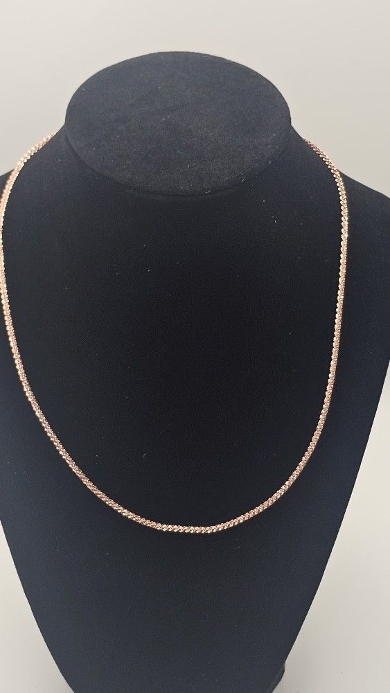 18" Cactus Rose Gold Over Sterling Silver Chain β Rare Link Style