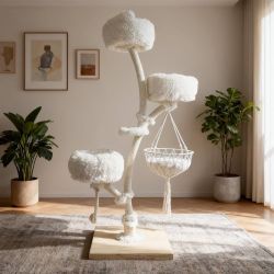 New 70" Modern Multi-Level Cat Tree Tower for Indoor Cats, Cat Trees with Sisal Scratching Post, Luxury Cats Tower Furniture for Multiple Cats with Sw