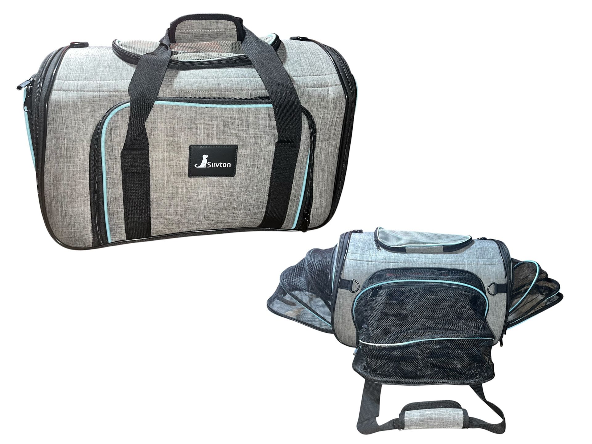 Siivton 4 Sides Expandable Pet Carrier Airline Approved Soft-Sided Dog Cat