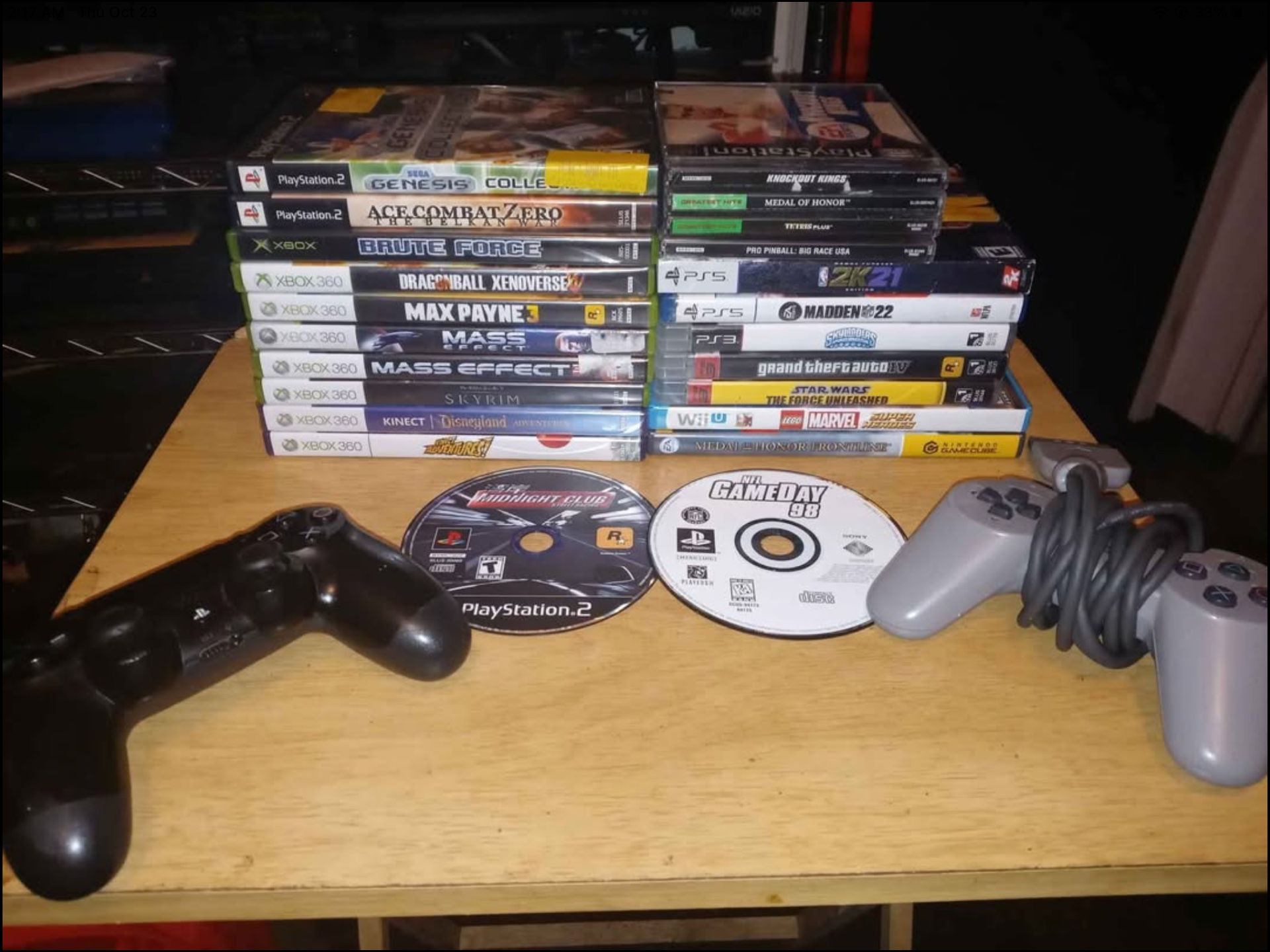 Video Game Collection With Controllers