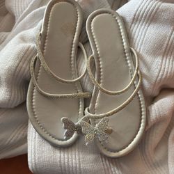 Silver Gems Butterfly Sandals