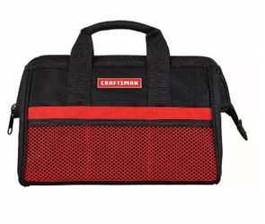 Craftsman 13 in. W X 9.75 in. H Wide Mouth Tool Bag 6 pocket Black/Red