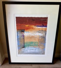 Original Abstract Mixed Media Painting by NEM (Nathan McClements) Framed 32x40