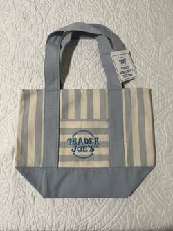 Trader Joe's Striped Mini Canvas Tote Bag
