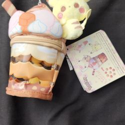 Pokemon boba tea Pikachu Keychain 