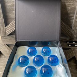 7 pcs Dragon Ball Z 3.5cm Stars Blue Crystal Ball Replica Collection In Box Set