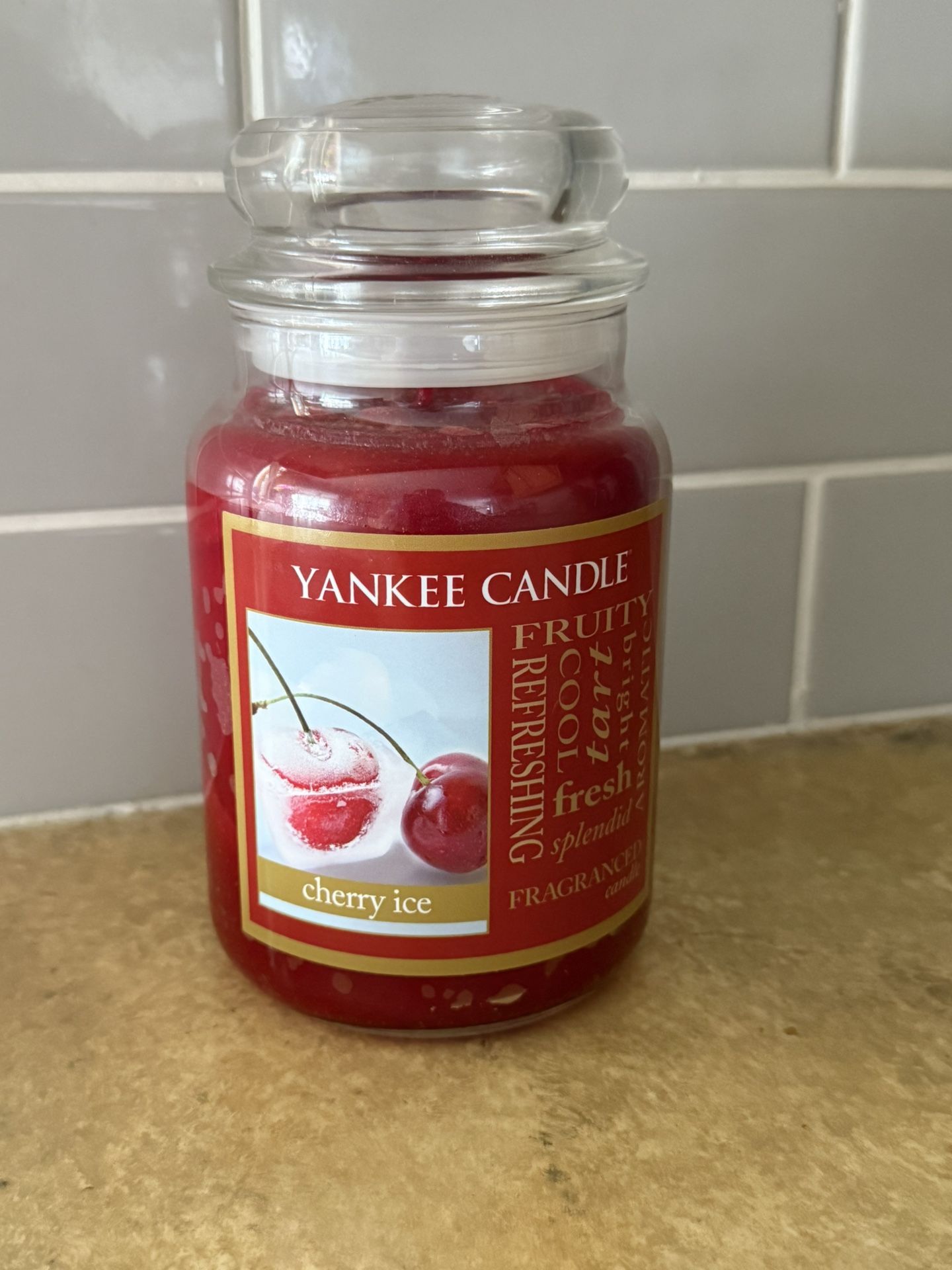 BRAND NEW AUTHENTIC YANKEE CANDLE 22 OUNCE CHERRY ICE MADE IN USA