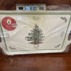 Spode Christmas Tree Collection Large Handled Serving Tray NWOB